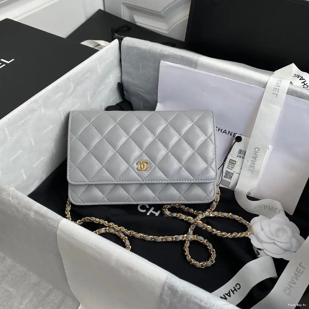First Bag Ru NEW CHAIN WALLET CHANEL LAMBSKIN EDITION 0704